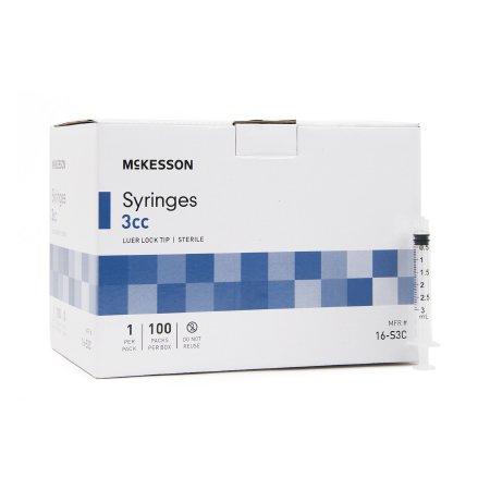 General Purpose Syringe McKesson 3 mL Blister Pack Luer Lock Tip Without Safety