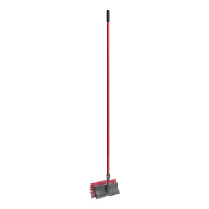 Lavex Janitorial 10" Bi-Level Floor Scrub Brush with Squeegee and 60" Metal Handle