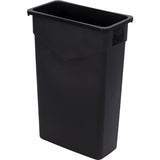 23 gallon Commercial Trash Can - Plastic, Rectangular, Built-in Handles; Trimline Waste Container: