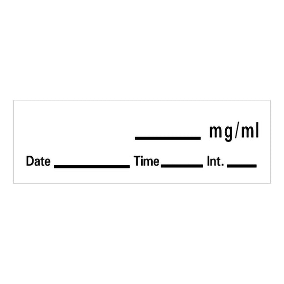 ROLL/1: Drug Label Barkley® Anesthesia Label _mg/mL Date_Time_Int_ White 1/2 X 1-1/2 Inch