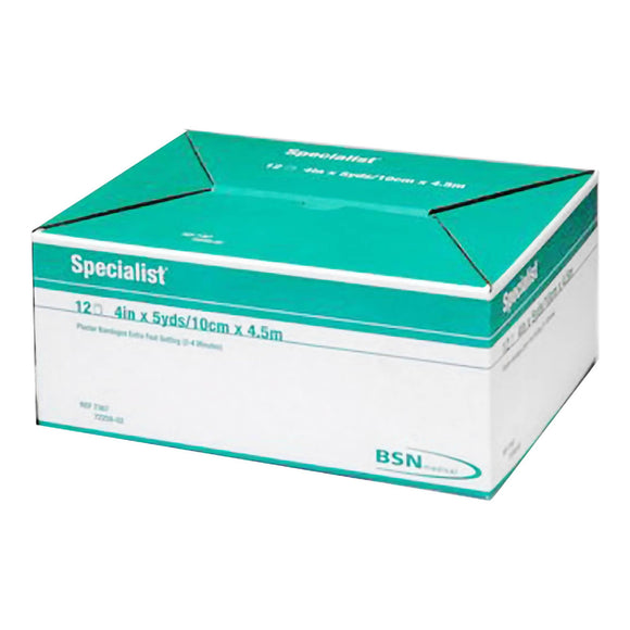 BOX/12: Plaster Bandage Specialist® Plaster Green Label 4 Inch X 15 Foot Plaster of Paris White