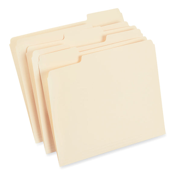 BOX/250: Top Tab File Folders, 1/3-Cut Tabs: Assorted, Letter Size, 0.75