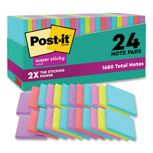 PACK/24: Pads in Supernova Neon Collection Colors, Cabinet Pack, 3" x 3", 70 Sheets/Pad, 24 Pads/Pack