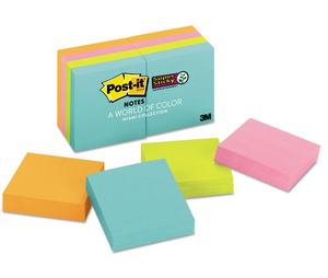 Pads in Supernova Neon Collection Colors, 2" x 2", 90 Sheets/Pad, 8 Pads/Pack