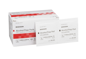 Alcohol Prep Pad McKesson 70% Strength Isopropyl Alcohol Individual Packet Large Sterile-1000/CS
