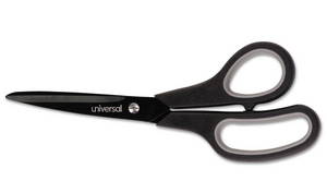 Industrial Carbon Blade Scissors, 8" Long, 3.5" Cut Length, Black/Gray Straight Handle-EA