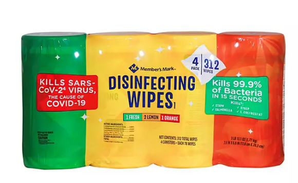 Member's Mark Disinfecting Wipes, Variety Pack (78 wipes/pk., 4 pk.)