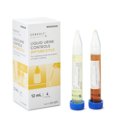 BOX/10:Urine Chemistry Liquid Urine Dipstick Control Solution, 2 Levels McKesson Consult™ Analyte Testing Positive Level / Negative Level 2 X 12 mL