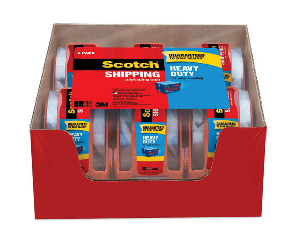 3850 Heavy-Duty Packaging Tape with Dispenser, 1.5