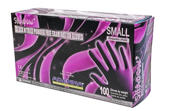 Adenna Shadow Black Powder Free Disposable Gloves - Medical Exam Grade - 6 mil Thick-1000/Case