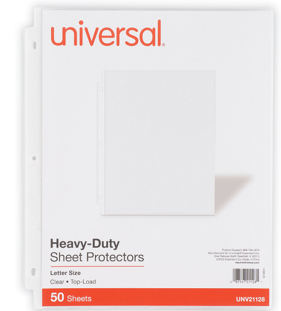 Top-Load Poly Sheet Protectors, Heavy Gauge, Clear, 50/Pack