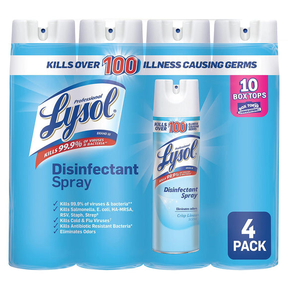 Lysol Disinfectant Spray, Crisp Linen (4 pk., 19 oz. each)
