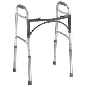 Folding Walker Adjustable Height McKesson Aluminum Frame 350 lbs. Weight Capacity 32 to 39 Inch Height