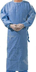 Non-Reinforced Surgical Gown with Towel X-Large Blue Sterile AAMI Level 3 Disposable-28/CS