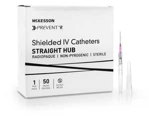 Peripheral IV Catheter McKesson Prevent® R 20 Gauge 1 Inch Button Retracting Safety Needle