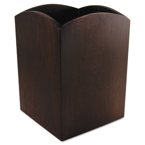 EACH: Bamboo Curved Pencil Cup, 3" Diameter x 4.25"h, Espresso Brown