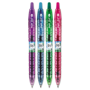 B2P Bottle-2-Pen Recycled Retractable Gel Pen, 0.7mm, Assorted Ink/Barrel, 4/Pack