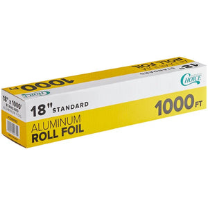 ROLL/1EACH: Choice 18" x 1000' Food Service Standard Aluminum Foil Roll