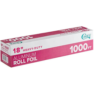 ROLL/1EACH: Choice 18" x 1000' Food Service Heavy-Duty Aluminum Foil Roll