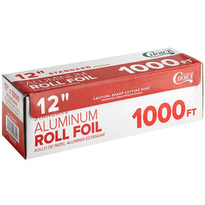 ROLL/1EA: Choice 12" x 1000' Food Service Standard Aluminum Foil Roll