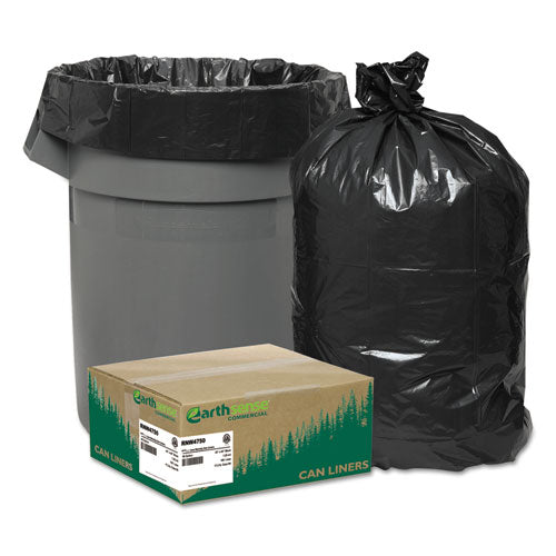 Linear Low Density Recycled Can Liners, 56 gal, 1.25 mil, 43