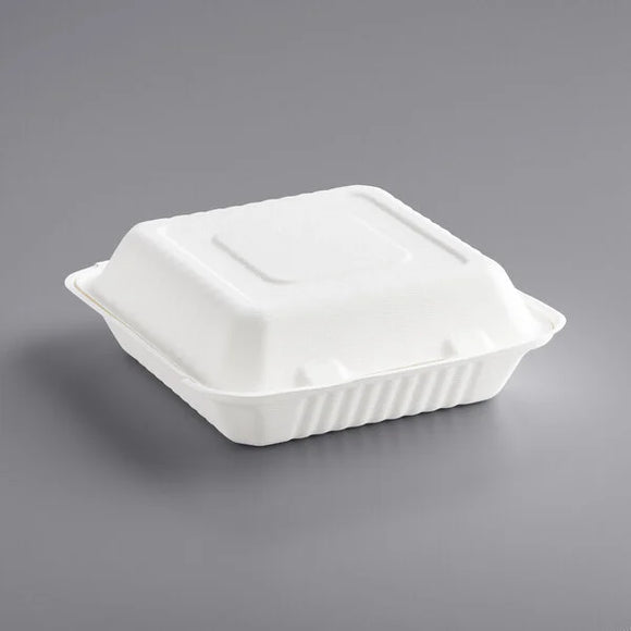 CASE/200: EcoChoice Compostable Sugarcane / Bagasse 1 Compartment Take-Out Box 9