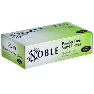 Case of 1000 (10 Boxes of 100): Noble Products Powder-Free Disposable Vinyl Gloves for Foodservice - Medium