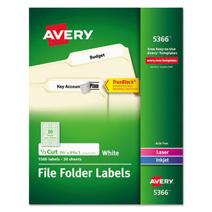 Permanent TrueBlock File Folder Labels with Sure Feed Technology