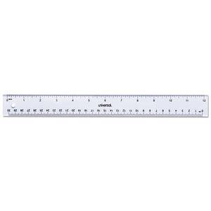 Clear Plastic Ruler, Standard/Metric, 12"