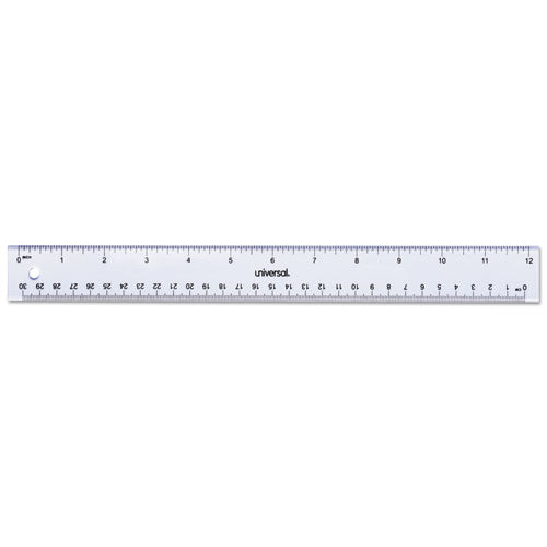 Clear Plastic Ruler, Standard/Metric, 12
