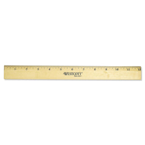 EACH: Wood Ruler with Single Metal Edge, Standard, 12" Long