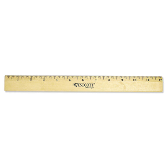 EACH: Wood Ruler with Single Metal Edge, Standard, 12