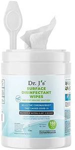Dr J's Surface Disinfectant Wipes - Bleach Free Cleaning Wipes - Multipurpose Sanitizing Wipes Approved