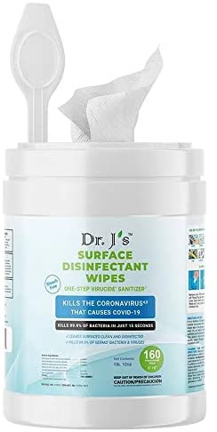 Dr J's Surface Disinfectant Wipes - Bleach Free Cleaning Wipes - Multipurpose Sanitizing Wipes Approved