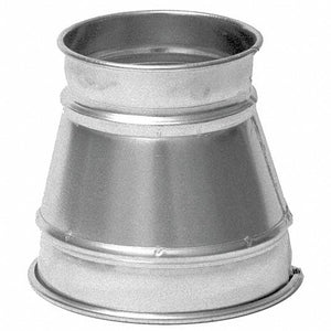 Galvanized Steel Reducer, 6 in x 4 in Duct Fitting Diameter, 8 in Duct Fitting Length