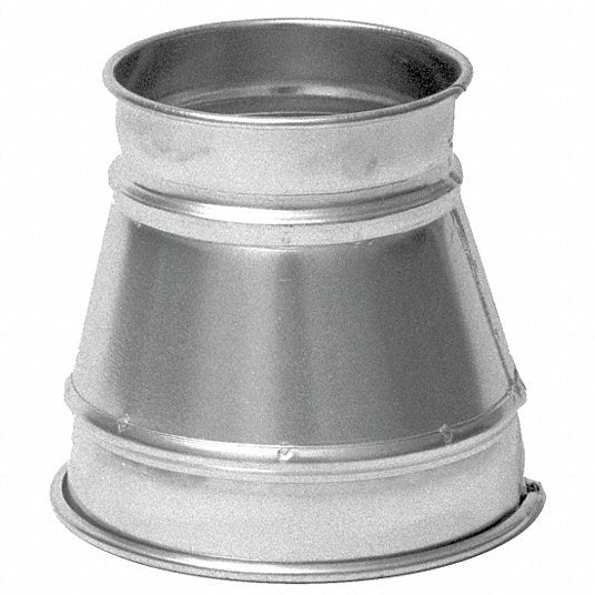 Galvanized Steel Reducer, 7 in x 6 in Duct Fitting Diameter, 7 in Duct ...
