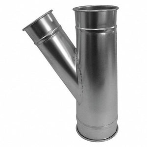 Galvanized Steel Branch, 6 in Duct Fitting Diameter, 21 in Duct Fitting Length