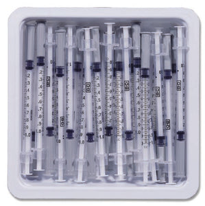 Allergy Tray PrecisionGlide™ 1 mL 26 Gauge 3/8 Inch Attached Needle Without Safety