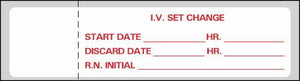 Pre-Printed Label Timemed Instructional Label I.V. Set Change, Start Date- Hr., Discard Date-Hr., R.N. Initial White 3 X 3/4 Inch