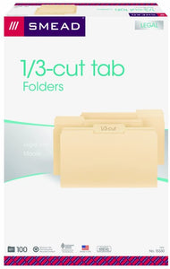 Smead File Folder, 1/3-Cut Tab, Legal Size, Manila, 100 Per Box