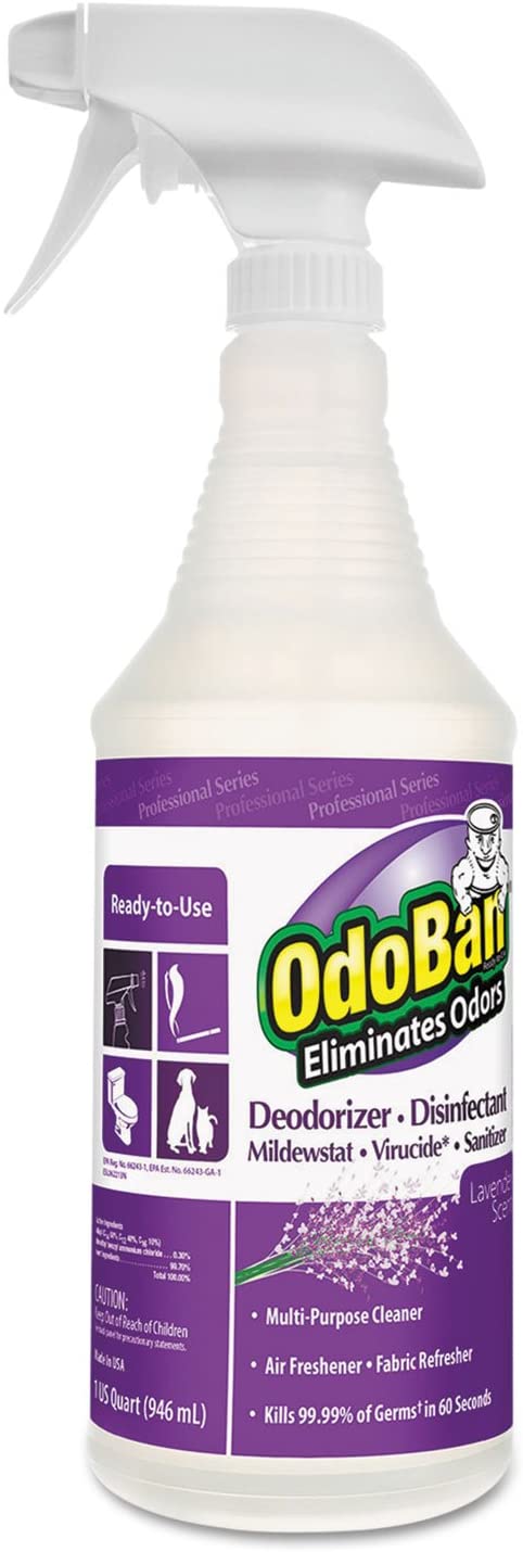 OdoBan RTU Disinfectant Spray & Sanitizer; Lavender Scent 32oz Spray Bottle