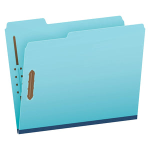 Pendaflex Pressboard Fastener Folders, Letter Size, Light Blue, 1" Expansion, 1/3 Cut, 25/BX