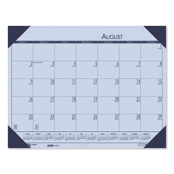 Recycled EcoTones Academic Desk Calendar, 18.5 x 13, Cordovan Corners, 2019-2020