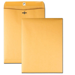 Quality Park 9 x 12 Clasp Envelopes with Deeply Gummed Flaps, 100 per Box
