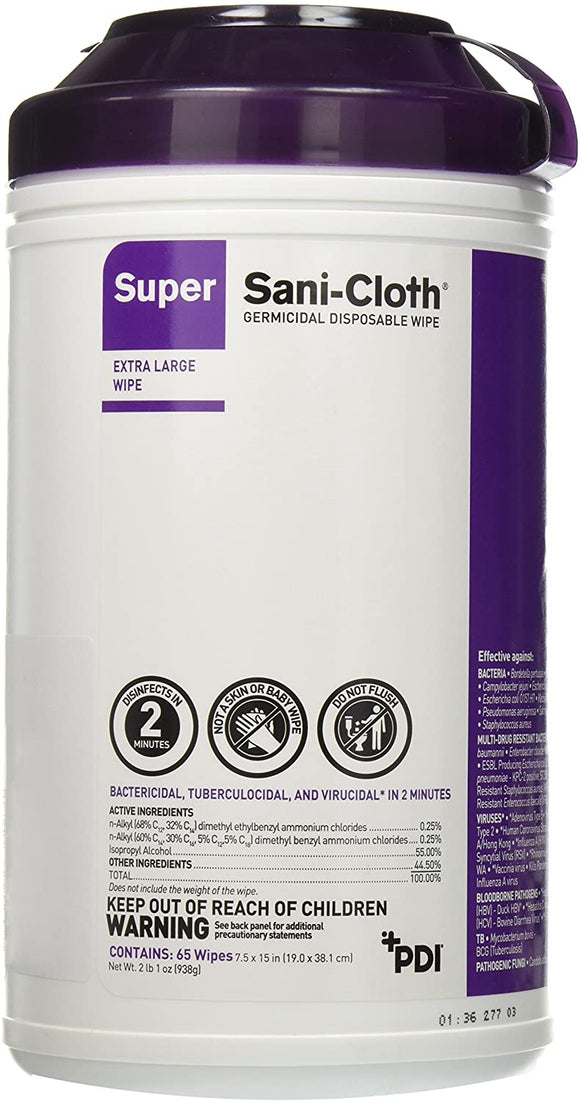XL Super Sani-Cloth; 65 Wipes