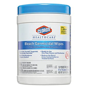 CLOROX® HEALTHCARE® BLEACH GERMICIDAL WIPES, 6 X 5, UNSCENTED, 6 CANISTERS/CASE