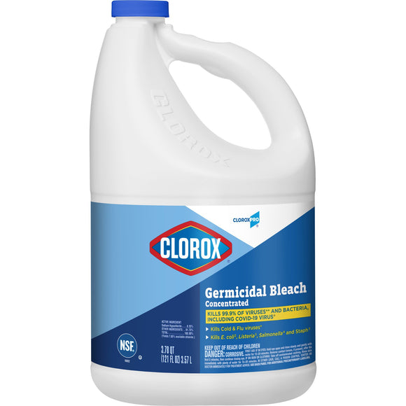 CASE/3: CloroxPro™ Clorox® Bleach Germicidal Manual Pour Liquid Concentrate 121 oz. Jug Chlorine Scent NonSterile