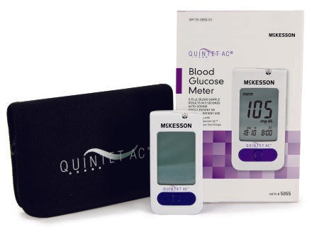 CASE/20: Blood Glucose Meter QUINTET AC® 5 Second Results Stores Up To 500 Results with Date and Time Auto Coding
