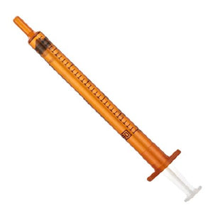Amber Oral Syringes with Tip Cap Tip Cap Oral Syringe, Amber, 1 mL 500/CS. BD-305207
