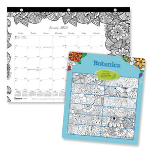 Blueline DoodlePlan Desk Pad Mini Calendar w/Coloring Pages, 11 x 8 1/2, 2020 Calendar